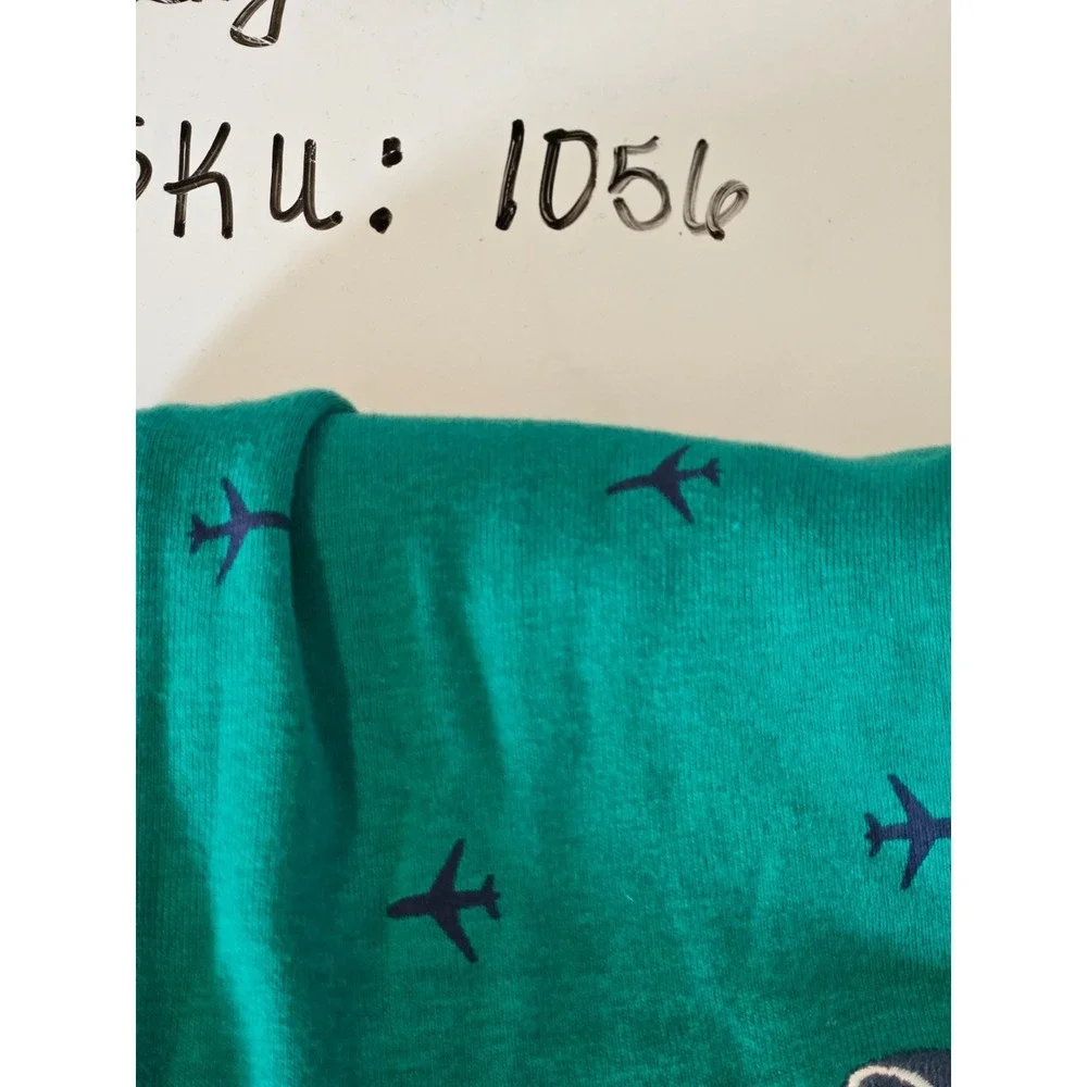 CARTERS - BABY BOY PLANE SNAP-UP ROMPER, GREEN 24 months